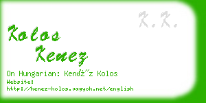 kolos kenez business card